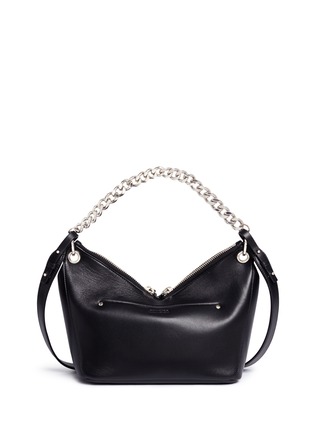 Detail View - Click To Enlarge - JIMMY CHOO - 'Raven' small leather curb chain shoulder bag
