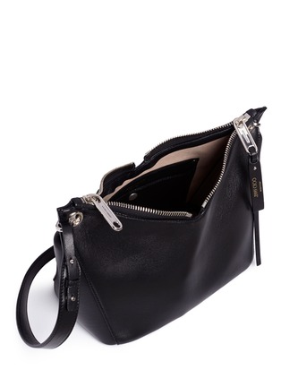  - JIMMY CHOO - 'Raven' small leather curb chain shoulder bag