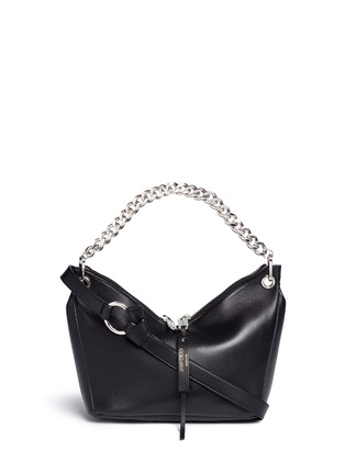Main View - Click To Enlarge - JIMMY CHOO - 'Raven' small leather curb chain shoulder bag