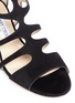 Detail View - Click To Enlarge - JIMMY CHOO - 'Ren 35' suede caged sandals