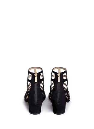 Back View - Click To Enlarge - JIMMY CHOO - 'Ren 35' suede caged sandals