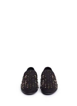 Front View - Click To Enlarge - JIMMY CHOO - 'Sloane' star stud nubuck leather slip-ons
