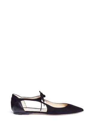 Main View - Click To Enlarge - JIMMY CHOO - 'Vanessa' cutout suede and leather flats
