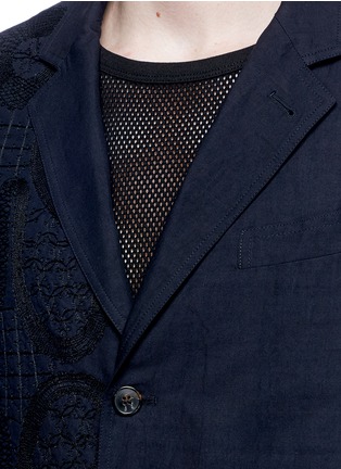 Detail View - Click To Enlarge - DRIES VAN NOTEN - Tapestry embroidered cotton-linen soft blazer
