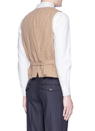 Back View - Click To Enlarge - DRIES VAN NOTEN - Tassel strap calligraphy embroidered pinstripe waistcoat