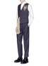 Figure View - Click To Enlarge - DRIES VAN NOTEN - Tassel strap calligraphy embroidered pinstripe waistcoat