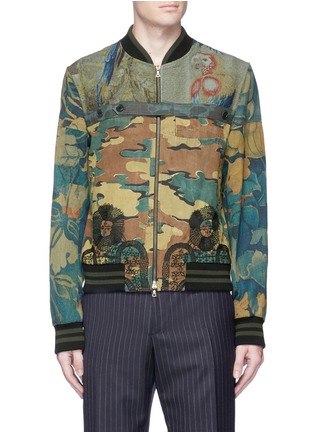 Main View - Click To Enlarge - DRIES VAN NOTEN - Camouflage and tapestry print bomber jacket