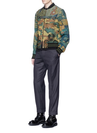Figure View - Click To Enlarge - DRIES VAN NOTEN - Camouflage and tapestry print bomber jacket