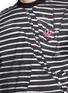 Detail View - Click To Enlarge - MC Q - Swallow patch broken stripe print cotton T-shirt