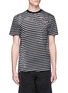 Main View - Click To Enlarge - MC Q - Swallow patch broken stripe print cotton T-shirt