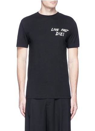 Main View - Click To Enlarge - MC Q - 'Live Fast Die!' print T-shirt