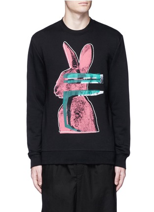 Main View - Click To Enlarge - MC Q - 'Glitch Bunny' print sweatshirt