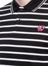 Detail View - Click To Enlarge - MC Q - Swallow skull patch stripe cotton polo shirt