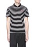 Main View - Click To Enlarge - MC Q - Swallow skull patch stripe cotton polo shirt