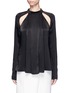 Main View - Click To Enlarge - C/MEO COLLECTIVE - 'Can't' Resist' cutout shoulder pleated satin top