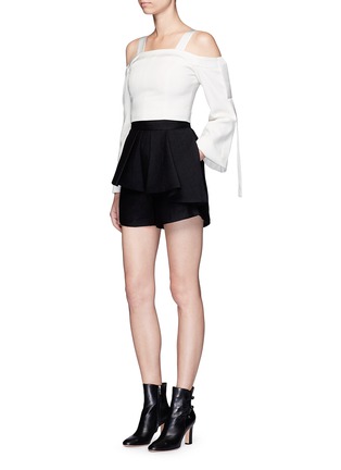 Figure View - Click To Enlarge - C/MEO COLLECTIVE - 'Need Nobody' ruffle front shorts