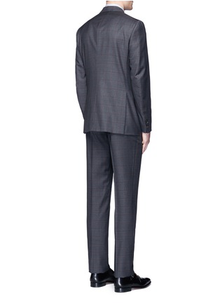 Back View - Click To Enlarge - ISAIA - 'Gregory' overcheck Aquaspider wool suit