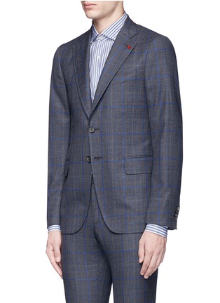 Detail View - Click To Enlarge - ISAIA - 'Cortina' bouclé check plaid wool suit