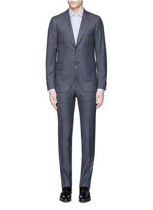 Main View - Click To Enlarge - ISAIA - 'Cortina' bouclé check plaid wool suit