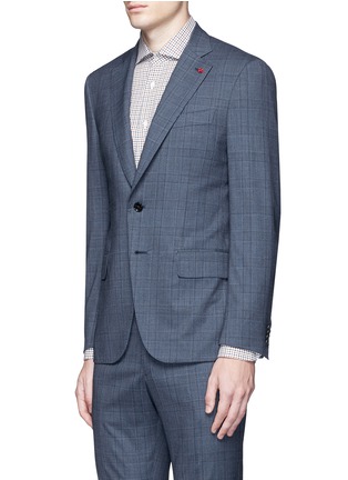 Front View - Click To Enlarge - ISAIA - 'Gregory' Glen plaid Aquaspider wool-silk suit