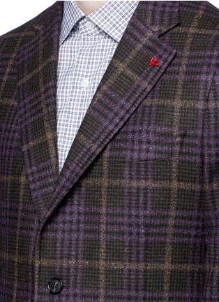 Detail View - Click To Enlarge - ISAIA - 'Cortina' Glen plaid wool-silk-cashmere blazer