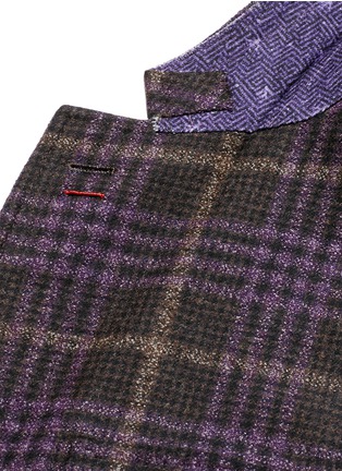 Detail View - Click To Enlarge - ISAIA - 'Cortina' Glen plaid wool-silk-cashmere blazer