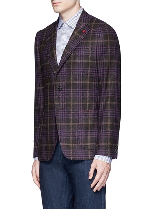 Front View - Click To Enlarge - ISAIA - 'Cortina' Glen plaid wool-silk-cashmere blazer