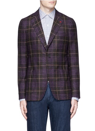 Main View - Click To Enlarge - ISAIA - 'Cortina' Glen plaid wool-silk-cashmere blazer
