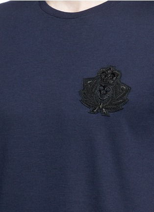 Detail View - Click To Enlarge - ALEXANDER MCQUEEN - Military skull embroidery T-shirt