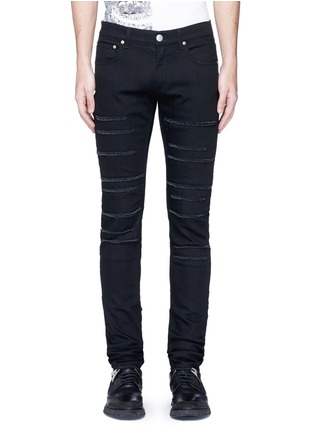 Detail View - Click To Enlarge - ALEXANDER MCQUEEN - Slim fit slashed jeans