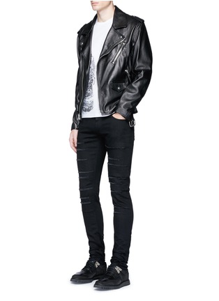 Figure View - Click To Enlarge - ALEXANDER MCQUEEN - Slim fit slashed jeans