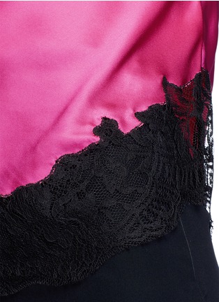 Detail View - Click To Enlarge - GIVENCHY - Floral lace trim silk satin lingerie camisole
