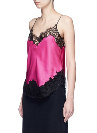 Front View - Click To Enlarge - GIVENCHY - Floral lace trim silk satin lingerie camisole