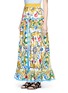 Front View - Click To Enlarge - - - Maiolica print poplin maxi skirt