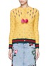 Main View - Click To Enlarge - GUCCI - Floral intarsia crochet knit cardigan