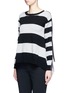 Front View - Click To Enlarge - STELLA MCCARTNEY - Stripe silk cashmere-wool combo sweater