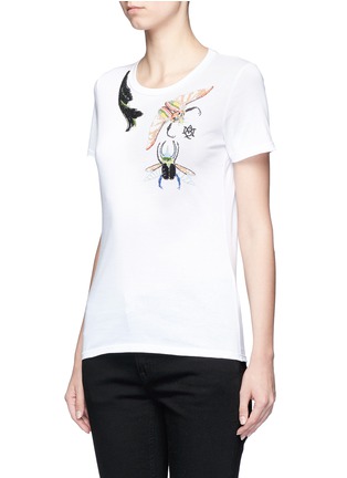 Front View - Click To Enlarge - ALEXANDER MCQUEEN - Bug embellished jersey T-shirt