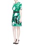 Figure View - Click To Enlarge - - - Jewel embellished banana leaf print brocade skirt