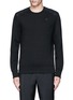 Main View - Click To Enlarge - ALEXANDER MCQUEEN - Perforated leather patch sweatshirt
