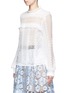Front View - Click To Enlarge - SELF-PORTRAIT - Balloon sleeve guipure lace panel blouse