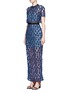 Front View - Click To Enlarge - SELF-PORTRAIT - '60's Overlay' floral lace maxi dress