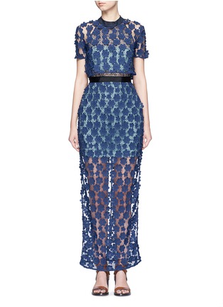 Main View - Click To Enlarge - SELF-PORTRAIT - '60's Overlay' floral lace maxi dress