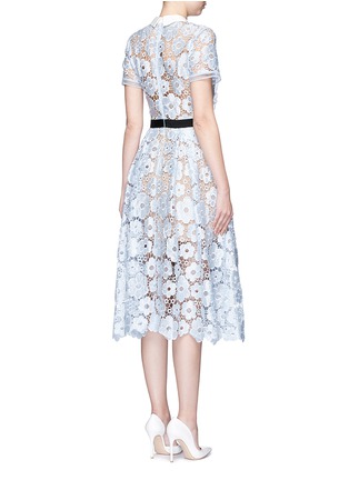 Back View - Click To Enlarge - SELF-PORTRAIT - 'Flower Garden' contrast panel guipure lace dress