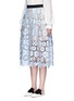 Front View - Click To Enlarge - SELF-PORTRAIT - 'Flower Garden' guipure lace midi skirt