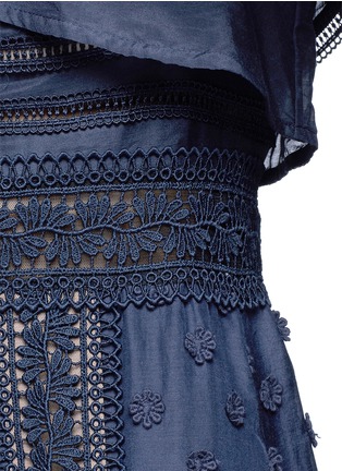Detail View - Click To Enlarge - SELF-PORTRAIT - 'Bluebell' floral appliqué lace trim dress