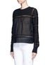 Front View - Click To Enlarge - ISABEL MARANT ÉTOILE - 'Rexton' lace insert sheer poplin top