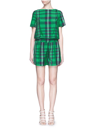 Main View - Click To Enlarge - STELLA MCCARTNEY - 'Aurore' gingham check boat neck rompers