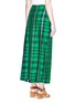 Back View - Click To Enlarge - STELLA MCCARTNEY - 'Darmouth' gingham check asymmetric cropped pants