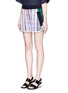 Front View - Click To Enlarge - STELLA MCCARTNEY - 'Kristelle' mix check print patchwork jogging shorts