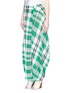 Front View - Click To Enlarge - STELLA MCCARTNEY - Solid check cotton knit drape maxi skirt